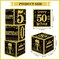 3pcs 50th Birthday Decorations Boxes for Men Women, Black Gold Happy 50 Birthday Balloons Boxes Party Supplies, 50 Year Old Bday Theme Cardboard Box